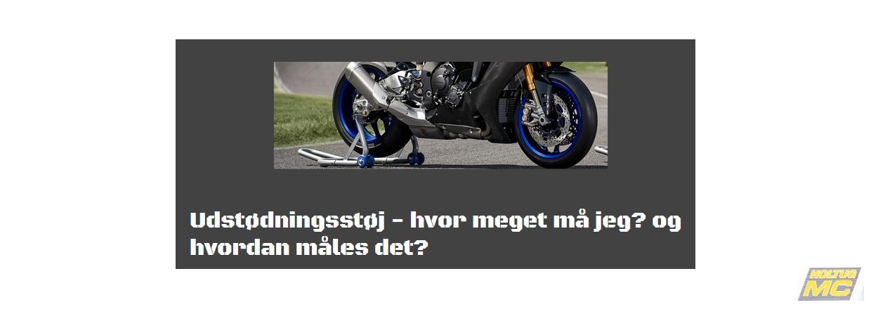Udstøjninger til motorcykler - hvor meget må de støje og hvordan måler man det